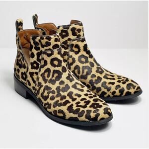 Franco Sarto leopard animal print calf hair booties size 6.5